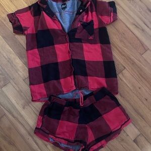 Cozy Plaid Plush pj set